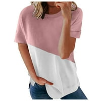 Tuphregyow Női ingek Clearance alapvető pulóver színes blokk nyomtatás Tee Molett pólók Női Y2K ruházat nyári Rövid