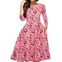 Fél Aline Vintage Női elegáns ruha Vestidos nyomtatás női ruha