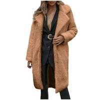 Deagia könnyű kardigán nőknek Női meleg gyapjú szőrös kabát kabát téli szilárd kapcsolja le gallér felsőruházat női