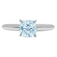2.0 ct párna vágott kék szimulált gyémánt 18K fehér arany gravírozás nyilatkozat menyasszonyi évforduló eljegyzés esküvői