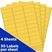 Papír és boríték visszaküldési címkék, standard levelezés, 5 8, sárga, csomagonként