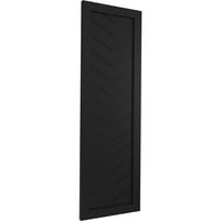Ekena Millwork 18 W 49 H True Fit PVC egy panel Chevron modern stílusú rögzített redőnyök, fekete