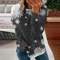 Augper őszi clearance divat nő Kerek nyakú Hosszú ujjú póló nyomtatás laza blúz felsők karácsonyi pulóver
