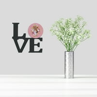Caroline kincsei Ck4194walv Yorkshire Terrier Design rózsaszín virágok fém fal Artwork szerelem, 12x12, Többszínű