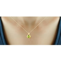 JewelersClub 0. Carat T.G.W. Peridot drágakő és fehér gyémánt akcentus medál