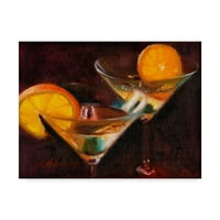 Védjegy képzőművészet 'Orange Martini Cocktail' vászon művészet Hall Groat Ii
