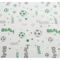 Bacati - Sport muszlin steppelt felső pamut poly szemrebbenés változó Pad fedél, foci Zöld Szürke