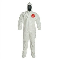 DuPont Tychem SL Coveralls csatolt zokni, L, motorháztető csizma, kötött elasztikus csukló, ZIP