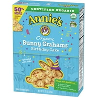 Annie organikus születésnapi tortája teljes kiőrlésű nyuszi Graham snack, 11. oz