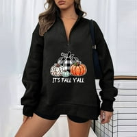Yubatuo Női Halloween Pulóver Női Alkalmi Divat Hosszú ujjú Halloween nyomtatás Zip pulóver felső könnyű és kényelmes