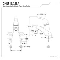 Kingston sárgaréz GKB541LP Egyfogantyú. Centerset Fürdőszoba Csaptelep, Polírozott Króm