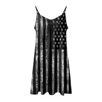 Női ruhák Függetlenség Napja amerikai július nyomtatott Boho Sundress Alkalmi Kerek nyakú ujjatlan Tank Beach Swing