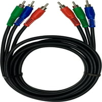 General Electric ft komponens videokábel, RCA piros zöld kék dugók, Fekete, 33607