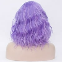 Egyedi alku az emberi haj parókák nők számára Lady 16 lila kiemelés göndör paróka paróka sapkával