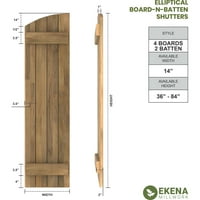 Ekena Millwork 14 W 40 H Americraft Négy tábla külső igazi fa csatlakoztatta a Board-N-Batten redőnyöket