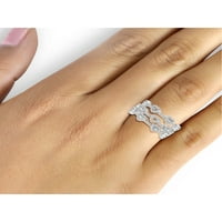 JewelersClub egymásra rakható gyémántgyűrűk nőknek - karátfehér gyémánt gyűrű ékszerek - 0. Sterling ezüst egymásra