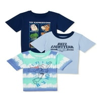 Disney Buzz Lightyear Baby és kisgyermek fiú grafikus pólók, 3-csomag, méretek 12m-5T