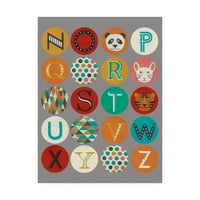 Védjegy képzőművészet 'Luciens Alphabet II' vászon művészet Chariklia Zarris