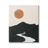 A Stupell Industries a távoli Mountain Ocher Sun Graphic Galéria csomagolású Canvas nyomtatási fal művészete, a JJ