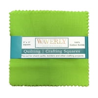 Waverly 5 5 Szilárd, zöld színű pamut négyzet alakú varró szövetcsomag