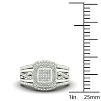 1 8ct TDW Diamond 10K Fehér Arany Halo eljegyzési gyűrű