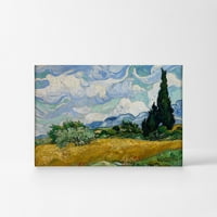 Smile Art Design Vincent Van Gogh Búzamező ciprusokkal, vászon fal Art Print Artwork Klasszikus Modern művészet nappali
