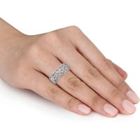 Carat T.W. Gyémánt sterling ezüst virággyűrű