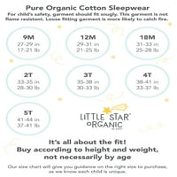 Kis csillag organikus baba és kisgyermek fiú rövid és hosszú ujjú ingek, rövidnadrág és nadrág pizsama, Méret hónapok-5T