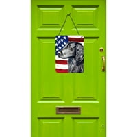 Carolines Treasures LH9021DS USA amerikai zászló lapos bevonatú Retriever fal vagy ajtó függő nyomatok, 12x16