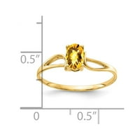 14k sárga arany 6x ovális citrin ellenőrző gyűrű