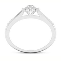 Imperial 1 3Ct TDW Diamond 10K Fehér Arany Halo menyasszonyi készlet