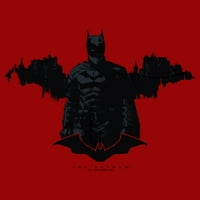 Junior a Batman Gotham Silhouette grafikus póló piros nagy