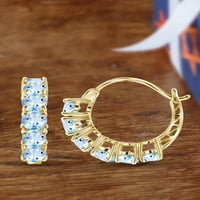 JewelersClub Sky Blue Topaz Gemstone - karika fülbevalók - 14K aranyozott ezüst