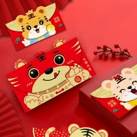 Naierhg készlet pénz boríték állati minta fakulásgátló papír hagyományos kínai tigris év piros zseb családok számára