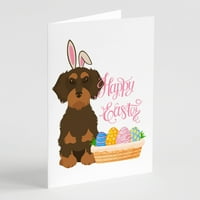 Wirehair csokoládé és tacskó Húsvéti üdvözlőlapok és borítékok