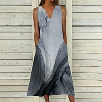 Plusz méretű Maxi ruhák nőknek elegáns nyári ujjatlan V nyakú Virágmintás grafikus Pulóver tartály ruha Laza folyós