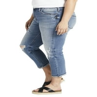 Silver Jeans Co. női plusz méret Suki Mid Rise Capri derékméret 12-24
