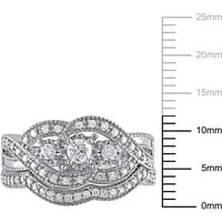 Karátos gyémánt sterling ezüst menyasszonyi készlet