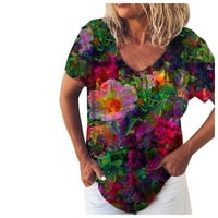 Plusz méretű pólók ingek Női Női Divat Rövid ujjú 3d nyomtatott V-nyakú felsők póló póló blúz nyári strand felsők