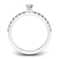 Carat T.W. Diamond Classic 14KT fehér arany eljegyzési gyűrű