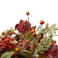 Levelek és bogyók mesterséges őszi aratás koszorú kivilágítatlan