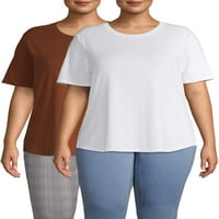 Terra & Sky női plusz méretű rövid ujjú póló, 2 csomag