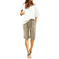 xinqinghao rövidnadrág Női zsebekkel nyári nadrág plusz méretű magas derékú rövidnadrág egyszínű strand edzés nadrág