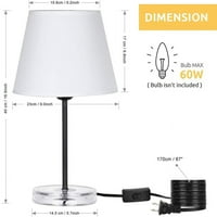Haitral Modern fekete éjjeli lámpa akril alap készlet 2