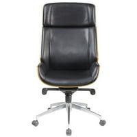 Acme Conroy Executive irodai szék fekete ragasztott bőr és dió