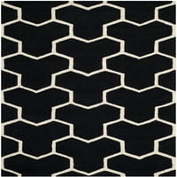 Cambridge Joshua Geometriai Tessellation Gyapjú Terület Szőnyeg, Fekete Elefántcsont, 4 '6'