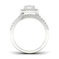 3 4ct TDW Diamond 10K fehér arany klaszter eljegyzési gyűrű