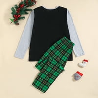 Sunisery karácsonyi pizsama családi Matching Pjs készletek Pamut dinoszaurusz felső és csíkos nadrág Xmas pizsama női