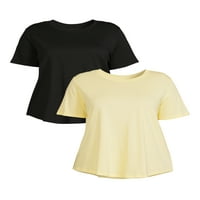 Terra & Sky női Molett méretű rövid ujjú Crewneck pólók, 2-csomag