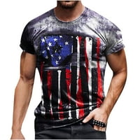 Férfi ingek július 4-én, Férfi Rövid ujjú ingek nagy és magas USA zászló hazafias divat nyári pólók Alkalmi pólók blúz